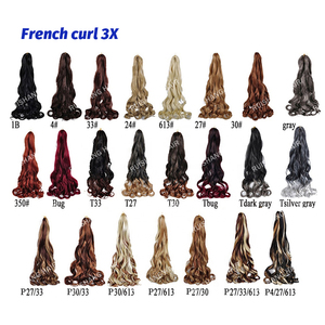 Giá Tốt Nhất 3x Pháp Curl Bện Afro 22Inch 280G Yaki Nhãn Hiệu Riêng Logo Pháp Curl Tóc Số Lượng Lớn Gói - Product Image 2