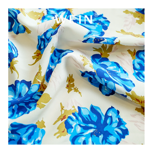 B28 노란색 정전기 방지 디지털 인쇄 용 꽃 크레이프 폴리에스터 원단 130gsm 소녀 웨딩 드레스-Koshibo 핫 세일 - Product Image 1