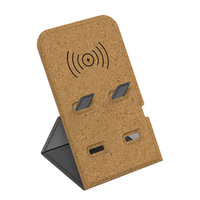 Support de téléphone en liège recyclable avec chargeur à induction 10W, fin, réglable et pliable