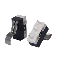 Mini micro-interrupteur 3 broches à borne droite, levier métallique courbé SPDT 5A250VAC, micro-interrupteur à action rapide pour appareils électroménagers