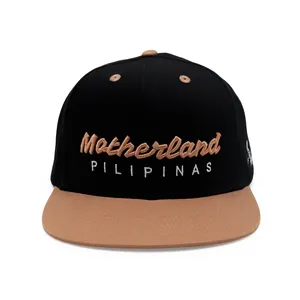 High Quality 6 Panel 3D Embroidery Flat Brim 2 Tone Basketball Custom Snapback Caps Hats Men