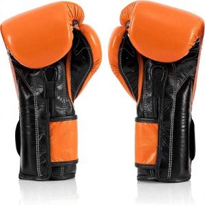 Guantes de Boxeo Muay Thai Fairtex de Alta Calidad, de Cuero Vacuno Auténtico Color Naranja, para Adultos, con Cierre de Gancho y Bucle, Dedos Completos, Transpirables y que Absorben la Humedad - Product Image 5