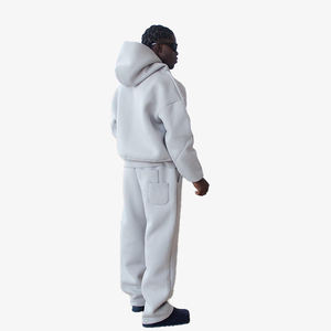 Ensemble survêtement homme grande taille personnalisé imprimé, pantalon de jogging ample et sweat à capuche, en molleton épais French Terry, fabricant - Product Image 4