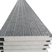 Panneau sandwich en mousse EPS isolée de 50 mm, panneaux muraux Decovirate, revêtement en acier métallique pour les murs extérieurs des maisons et des hôtels, ignifuge