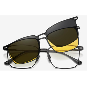 Gafas de <span class=keywords><strong>sol</strong></span> <span class=keywords><strong>con</strong></span> logotipo de metal de transferencia personalizada <span class=keywords><strong>con</strong></span> clip de luz azul naranja Bloqueo de <span class=keywords><strong>lentes</strong></span> Tac 3 Gafas magnéticas - Product Image 2