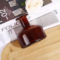 Bouteille en verre vide rechargeable de 300 ml, design plat et rond, style luxe léger, pour diffuseur à bâtonnets sans flamme et évaporation de parfum