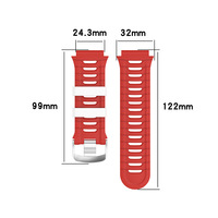 Bracelet de montre intelligente en silicone bicolore JH Bracelet de remplacement 26mm Largeur de bande 14-21cm Longueur pour montres intelligentes Garmin Forerunner