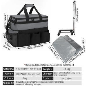 Sac de nettoyage personnalisé <span class=keywords><strong>pour</strong></span> produits d'entretien, sac de rangement roulant <span class=keywords><strong>pour</strong></span> produits de nettoyage, sac de transport avec chariot détachable <span class=keywords><strong>pour</strong></span> les femmes de <span class=keywords><strong>ménage</strong></span> - Product Image 3
