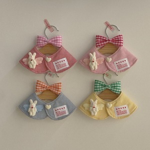 Korean style new cute plaid <b>rabbit</b> cape/cloak for pets, cats and dogs, drool bibs, decorative plaid - Product Image 1