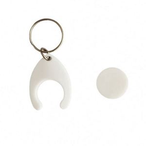 Porte-clés personnalisés pour jetons de chariot de courses Euro - Porte-jeton ABS personnalisé style croix pour chariot de courses, impression numérique, promotions portables - Product Image 2