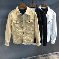 Vestes en jean vierges à simple boutonnage personnalisées pour hommes