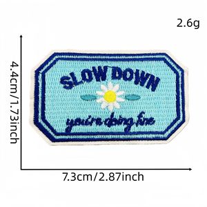 Parches Bordados Termoadhesivos con Tema de Palabras Positivas en Color Azul, Logotipo Personalizado, Venta de Fábrica - Product Image 2