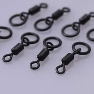 YONGMIAO Long Body Matt Black Carp Fishing Tackle Swivle Ajouter Ring Snaps & Swivels - Product Image 5