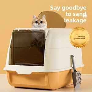 Bac à <span class=keywords><strong>litière</strong></span> pour <span class=keywords><strong>chat</strong></span> entièrement fermé, grand modèle extra-large, type tiroir, entrée par le haut, <span class=keywords><strong>anti</strong></span>-<span class=keywords><strong>odeur</strong></span>, <span class=keywords><strong>anti</strong></span>-éclaboussures, modèle 1035 pour chats - Product Image 1