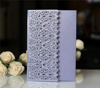 Carte de remerciement et d'invitation en papier Trird Fold Pearl, motif papillon creux