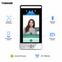 Terminal de contrôle d'accès biométrique Thinmoo F600 4G LTE Linux avec reconnaissance faciale et empreintes digitales, prise en charge RFID et application