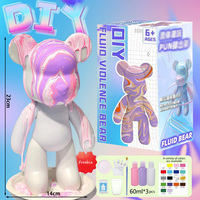 Décor à la maison bricolage peinture fluide violent ours Figure Sculpture décoration maison bureau meubles ornement jouets cadeaux résine artisanat