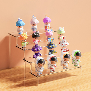 아크릴 보석 향수 저장 디스플레이 랙 투명 3 레이어 라이저 아크릴 피규어 장난감 사다리 디스플레이 랙 - Product Image 4