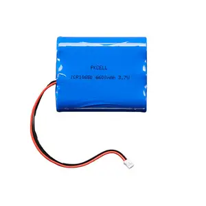 Bateria de lítio pkcell 3.7v icr18650, 6600mah para produtos digitais