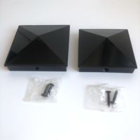 Tapa de Aluminio Negra sin Borde para Poste de Cerca Cuadrado