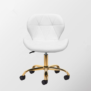Chaise de salon pivotante en cuir PU avec métal doré, tabouret mobile, polyvalent pour salon de beauté des ongles - Product Image 5