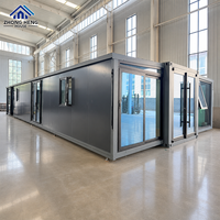 Maison Modulaire Préfabriquée Portable Moderne à Double Aile de 20 pieds et 40 pieds avec Mur en Verre pour Villa, Complexe Hôtelier, Bureau – Maison Conteneur Extensible