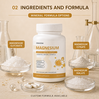 Capsules de magnésium à marque privée OEM, apaisement quotidien, bien-être musculaire, nutrition minérale, 90 unités, fabricant de compléments alimentaires
