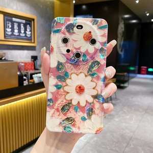 Imd Retro Olieverfschilderij <span class=keywords><strong>Blu</strong></span> Ray Bloemen Beschermende Schokbestendige Mobiele Telefoon <span class=keywords><strong>Case</strong></span> Voor Huawei Mate60 60pro Imd Tpu Pc Telefoon Hoesje - Product Image 5