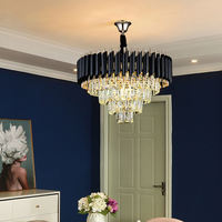 Lustre de plafond rustique décoratif JYLIGHTING, noir transparent, luxueux, créatif, luminaire suspendu en cristal