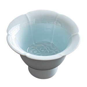 Assiette à fruits en céramique, bol rouge en porcelaine pour la main de Bouddha, pot de fleurs de citron pour présentation sur bureau - Product Image 5