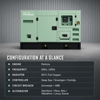 Générateur diesel certifié EPA pour le marché américain, 25 kW, 60 Hz, 220 V, générateur diesel silencieux à capot ouvert avec moteur modèle 404D-22TG