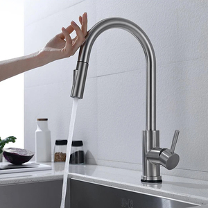 SANIPRO SUS304 автоматический датчик раковины кухонный водопроводный смеситель для горячей и холодной воды гибкий сенсорный меньше смеситель с опускающим распылением - Product Image 2
