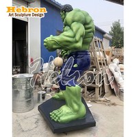 Statue de Hulk grandeur nature en fibre de verre en gros - Figurine d'action inspirée des films d'animation pour la décoration d'Halloween et de Noël