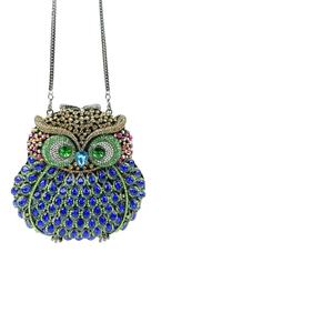 2024 nuova YCH costosa borsa di strass con gufo lucido di cristallo borsetta con catena di diamanti borsa pochette di lusso - Product Image 1