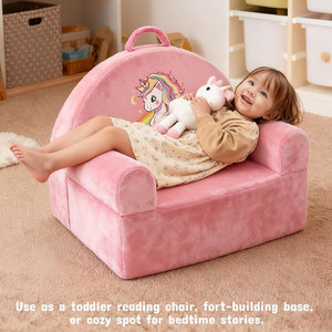 Fauteuil canapé pliable pour enfants, design licorne rose, pour les enfants de 3 ans et plus - Product Image 4