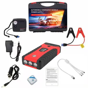 Kit de emergencia para coche, arrancador de batería portátil de 12v y 24v, Banco de energía con compresor de aire