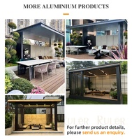 Gazebo Moderno para Patio, Impermeable y Resistente al Viento, Pérgola de Aluminio con Techo Fijo y Duradero