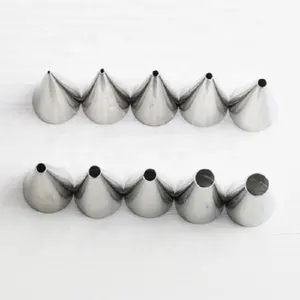 DIY stainless steel decorating icing pastry cream nozzles round shape baking cake piping tips