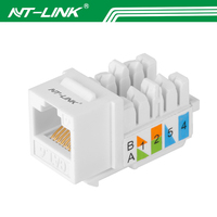 Jack Keystone Slim Cat6 UTP 90 Gradi 110 IDC da 3U a 50U Modulo RJ45 Placcato Oro 250MHz 1000Mbps per Placca a Muro e Patch Panel
