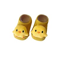 Baby's gebreide sokjes met cartoon dierenprint, antislip, laag model, voor binnen, voor peuters, vroeg leren, voor op de vloer.