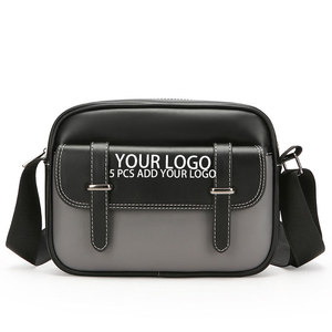 Bolso <span class=keywords><strong>Bandolera</strong></span> para <span class=keywords><strong>Hombre</strong></span> de Dos Tonos <span class=keywords><strong>con</strong></span> Bloques de Color, Bolso Cuadrado para Cámara de Cuero PU <span class=keywords><strong>con</strong></span> Correa Ajustable, Bolso de Hombro Casual Retro <span class=keywords><strong>con</strong></span> Logotipo Personalizado - Product Image 1