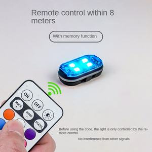 Decoración del coche Luz de aire Lámpara de ambiente Luces estroboscópicas LED inalámbricas 8 colores Luz de advertencia para motocicleta Coche Avión Bicicleta - Product Image 4