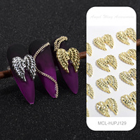 20pcs ailes dorées/argentées pour ongles de créateur d'ange breloques en alliage d'aile d'ange breloque d'art d'ongle
