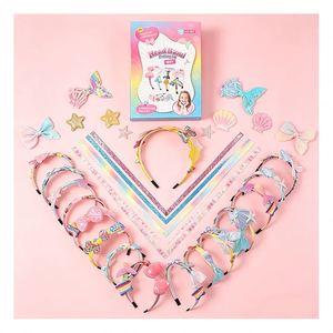 Girls DIY Hair Hoop Decoration Set Butterfly Star Pearls <b>Mesh</b> Ribbon Handmade Party Favor Toy Present Pack Gift - Product Image 3