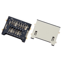Connecteurs de composants électroniques Fournisseur Prise de carte Mini SD standard Support de fente mémoire SD 4.0 PUSH PULL 19 broches Haute Qualité