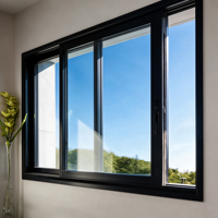 Fenêtres coulissantes modernes en aluminium à cadre fin, verre dépoli, fermeture douce, gain de place, pour projets immobiliers