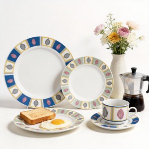 <span class=keywords><strong>Juego</strong></span> <span class=keywords><strong>de</strong></span> Vajilla Redonda <span class=keywords><strong>de</strong></span> Porcelana con Diseños <span class=keywords><strong>de</strong></span> Flores Rojas, Apto para Lavavajillas, Forma <span class=keywords><strong>de</strong></span> Borde Plano, para Uso Familiar y en Restaurantes - Product Image 6