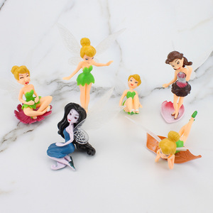 Miniature Cake Ornament Set 6 Pieces Plastic Fairy Decor Birthday Cake Decorating Supplies - Product Image 1