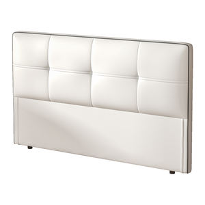 Struttura Letto Matrimoniale di Lusso Moderno in Legno con Testiera Imbottita in Vera Pelle King Queen Size per Hotel - Product Image 1