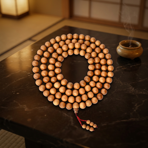 Cuentas Sueltas de Madera de Sándalo Redondas, Color Marrón Dorado Oscuro Natural, de Rajasthan, Empaquetado a Granel, Marca Riddhi Siddhi - Product Image 1
